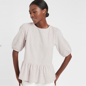 Banana Republic Factory Women's Textured Peplum Top 
Color: Off White